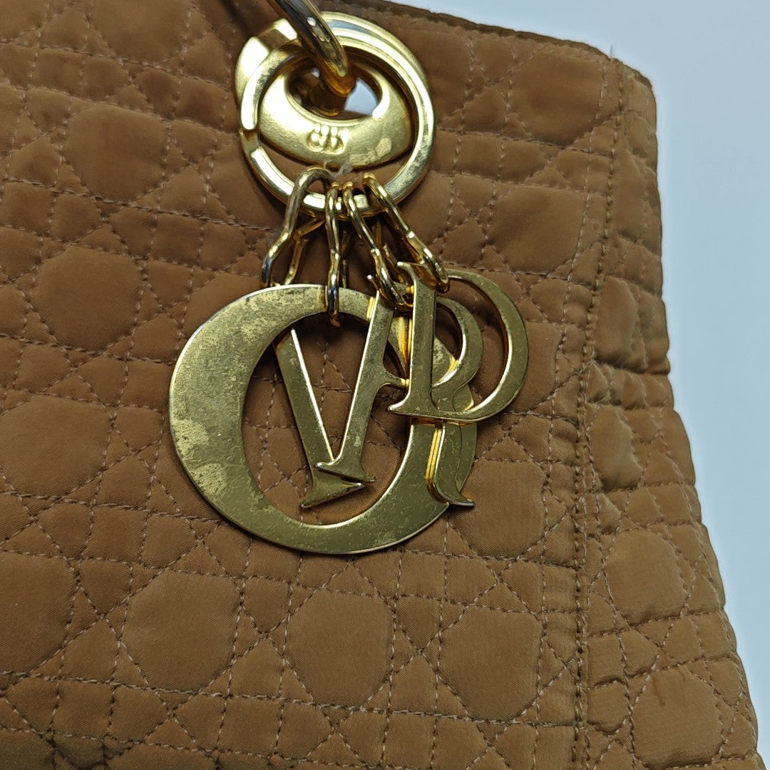Lady Dior Medium Cannage Fabric Brown