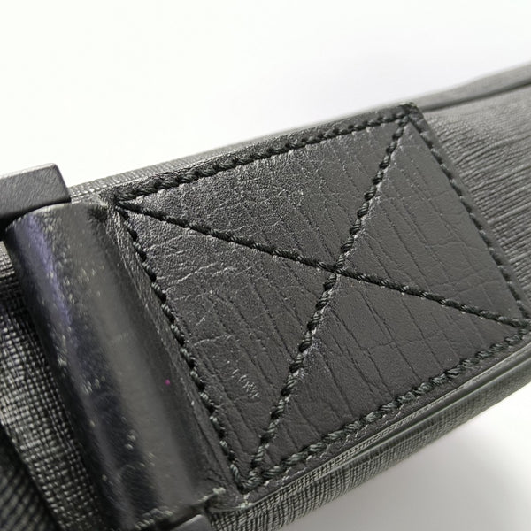 Monogram Coated Canvas Shoulder Bag Black