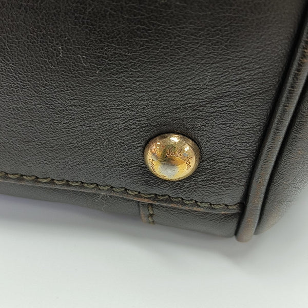 Calfskin Top Handle Bag Brown