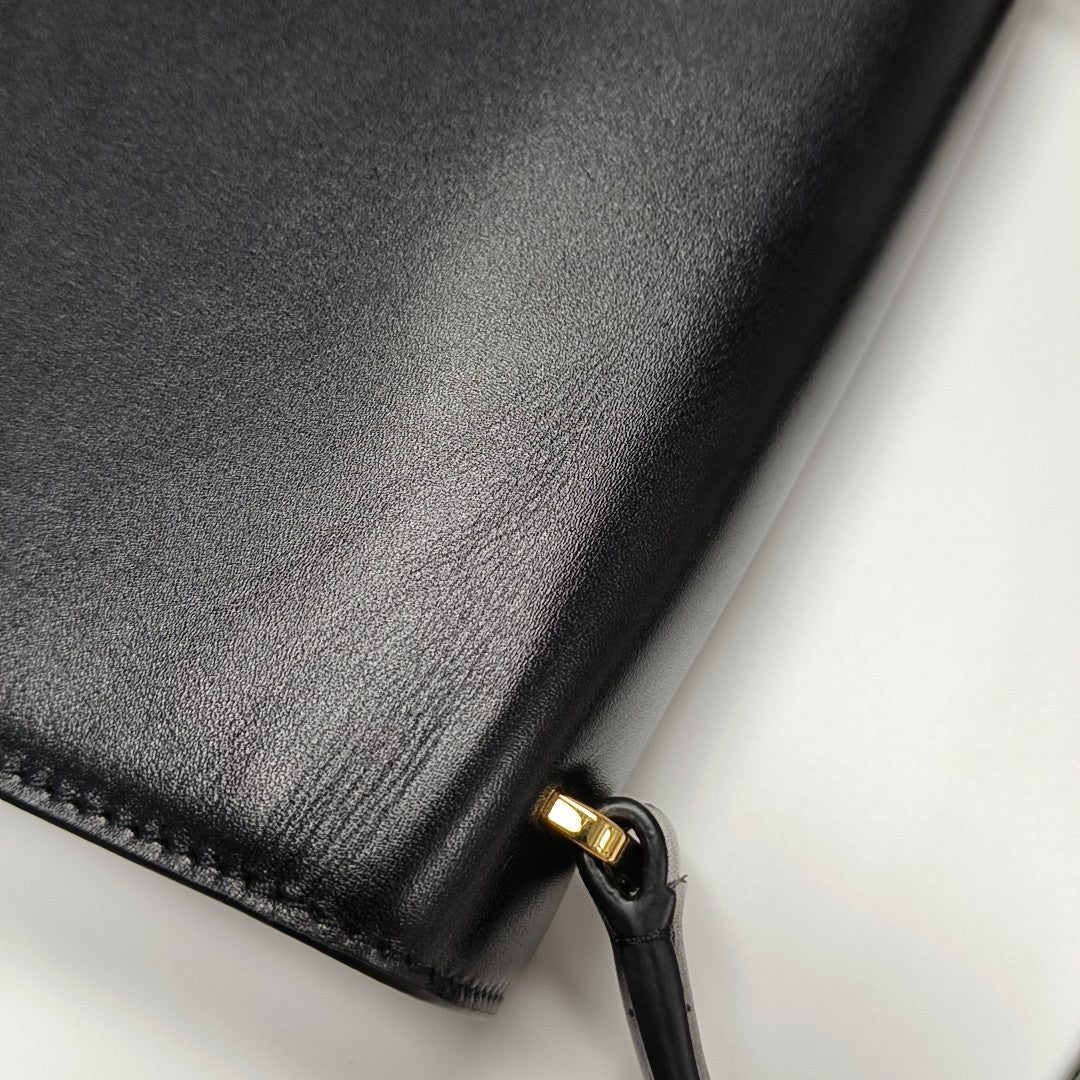 Calfskin Top Handle Bag Black