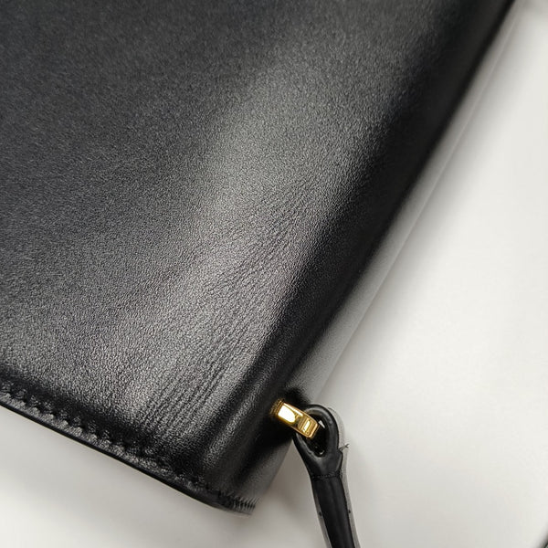 Calfskin Top Handle Bag Black