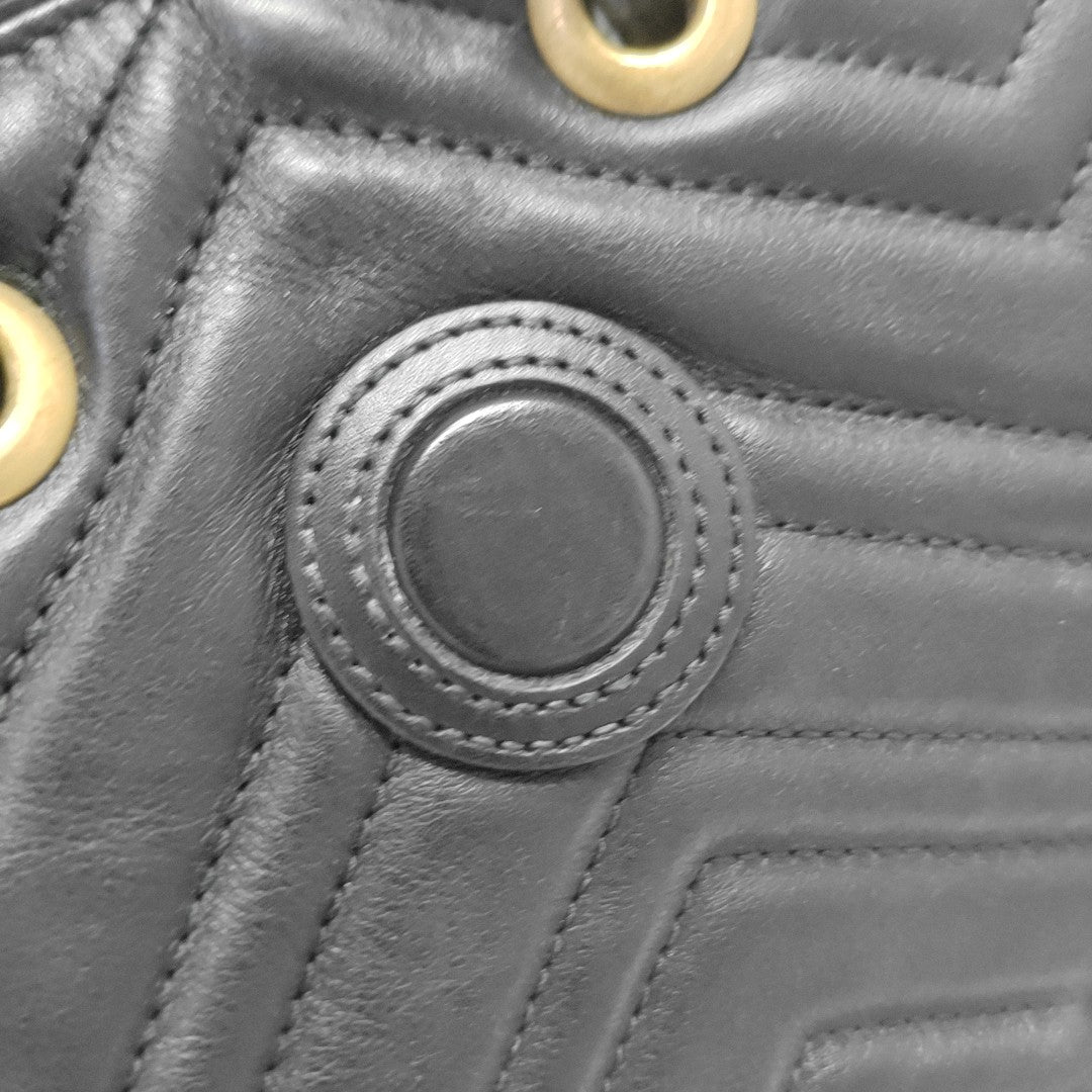 GG Marmont Super Mini Quilted Calfskin Black