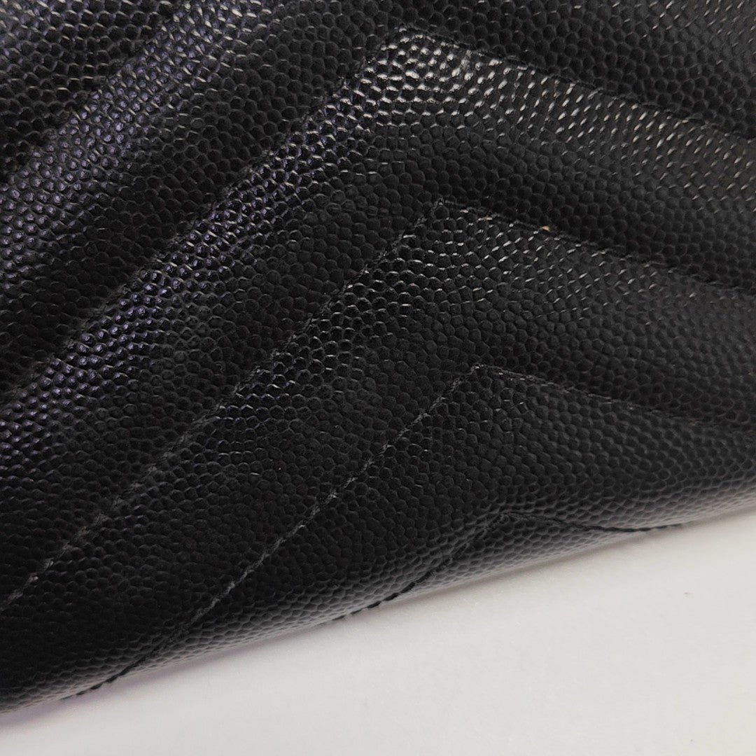 MONOGRAM Chevron Calfskin Black Wallet