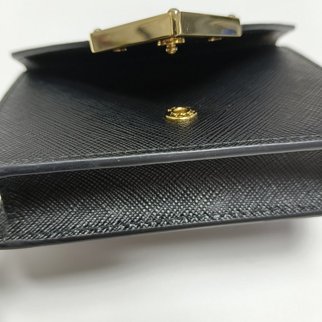 Fold Wallet Saffiano Calfskin Black