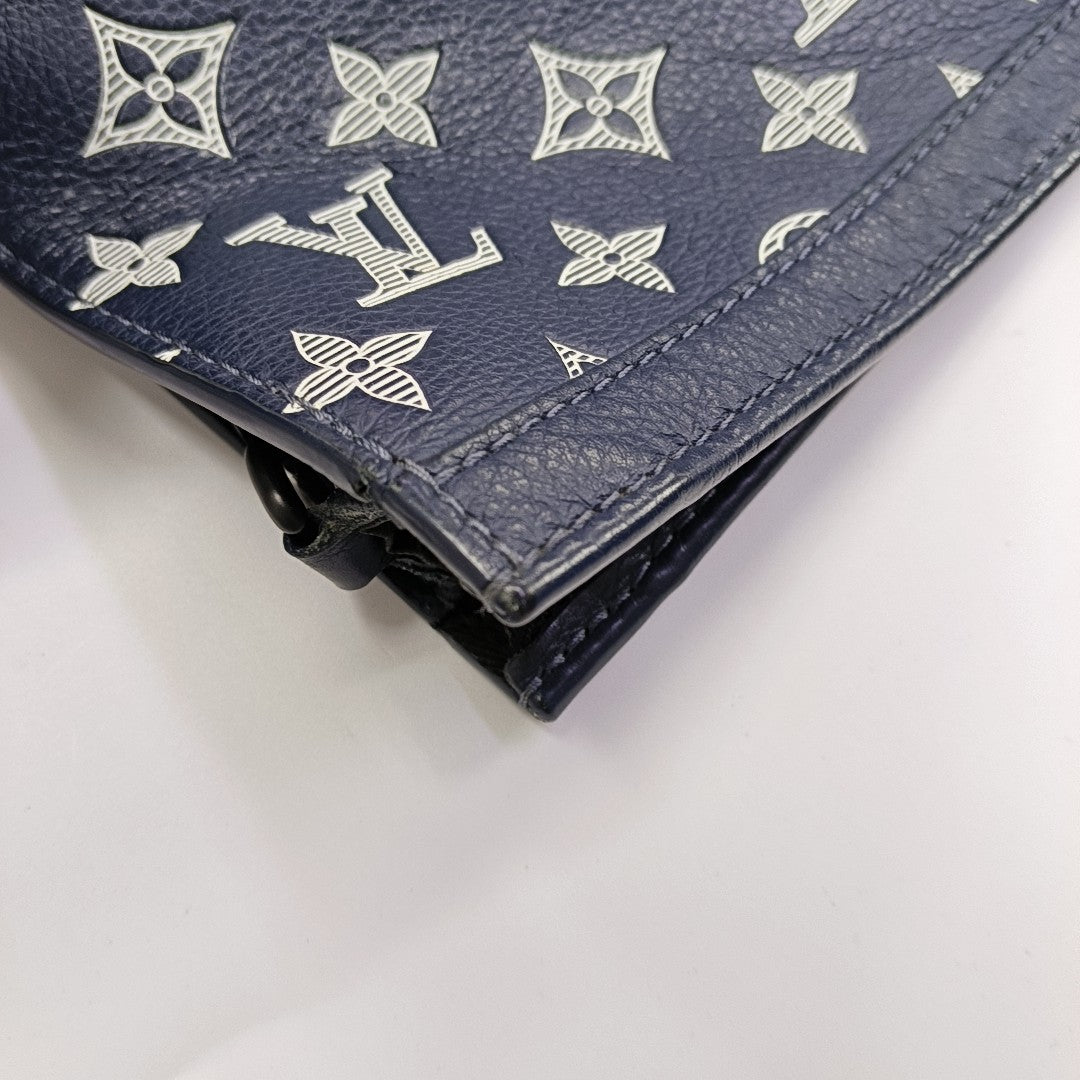 GASTON Monogram Calfskin Blue