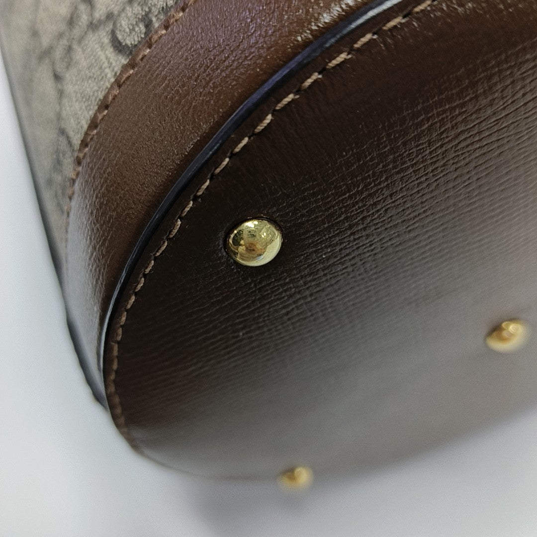 Horsebit 1955 Small Coated Canvas Beige
