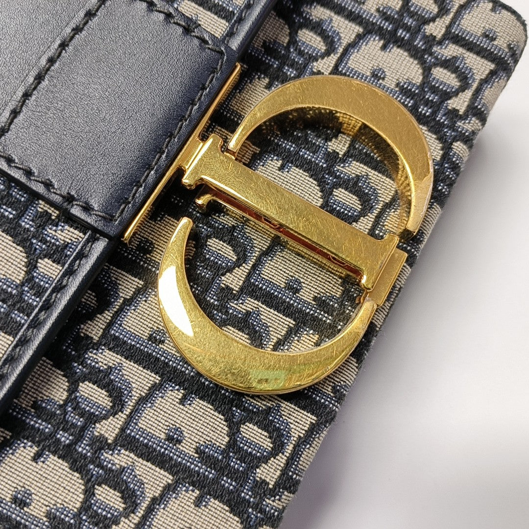 30 Montaigne Mini Oblique Canvas Blue