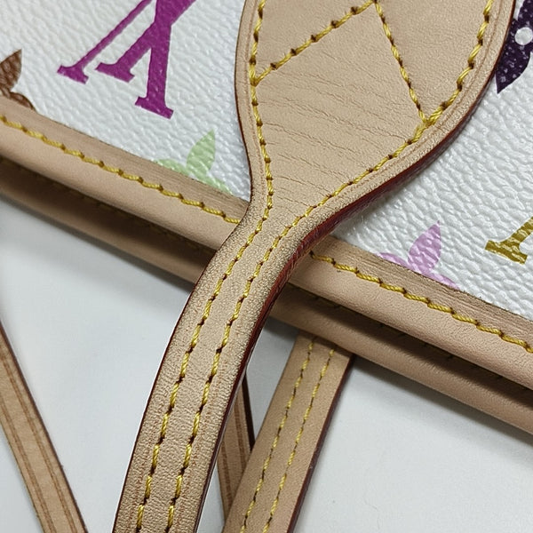 LV × TM NEVERFULL MM Monogram Coated Canvas White