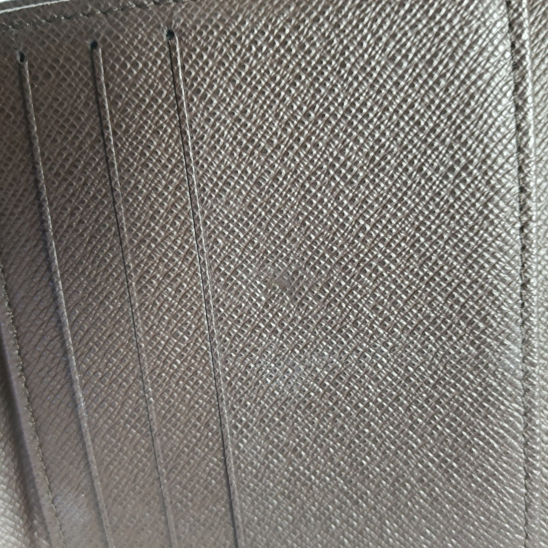ELISE Damier Ebene Coated Canvas Brown Wallet