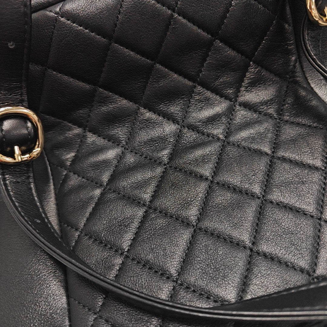 DUMA Large Quilted Calfskin Black
