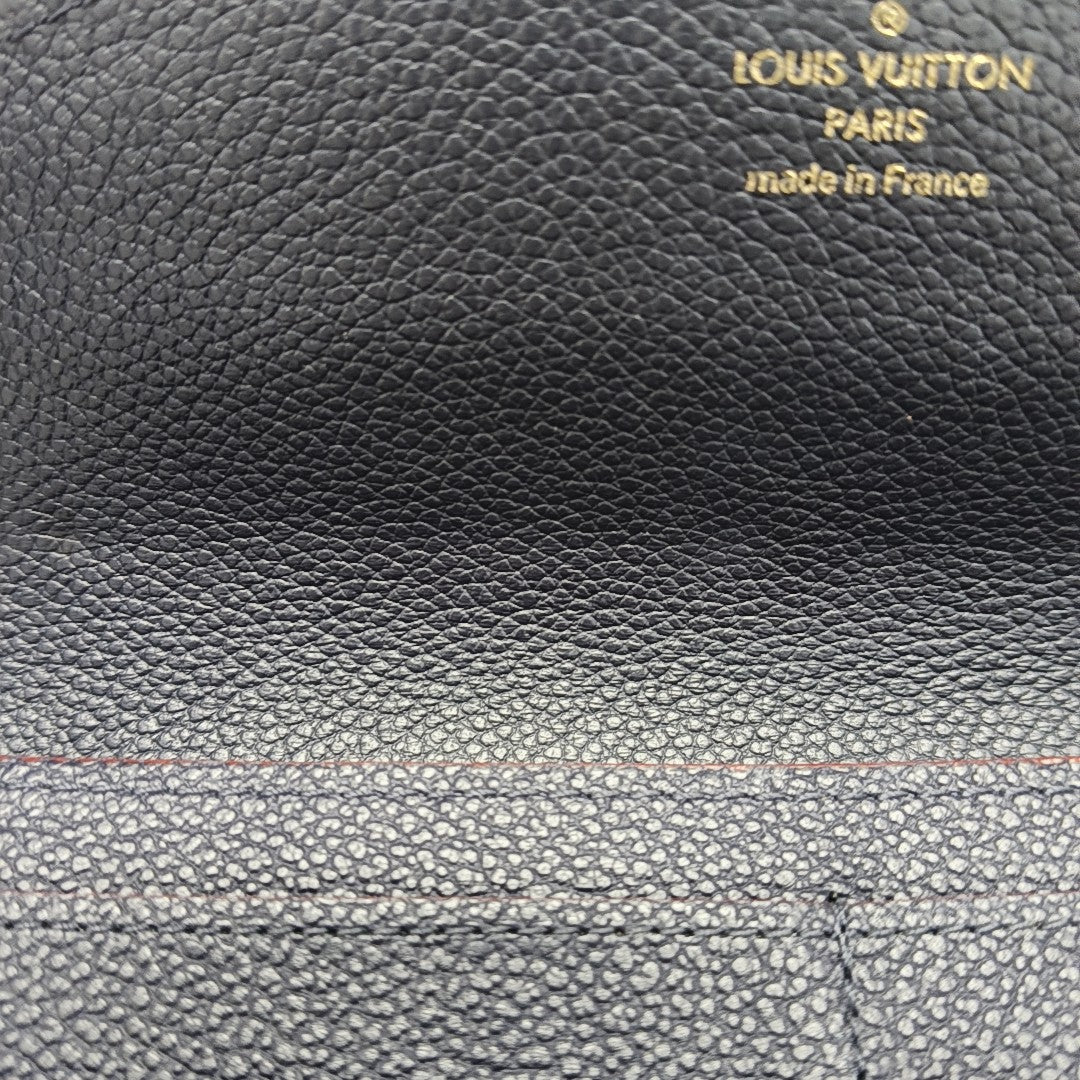SARAH Monogram Calfskin Blue Wallet