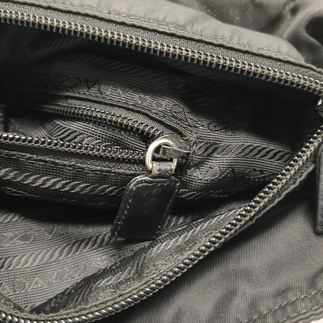 Nylon Shoulder Bag Black