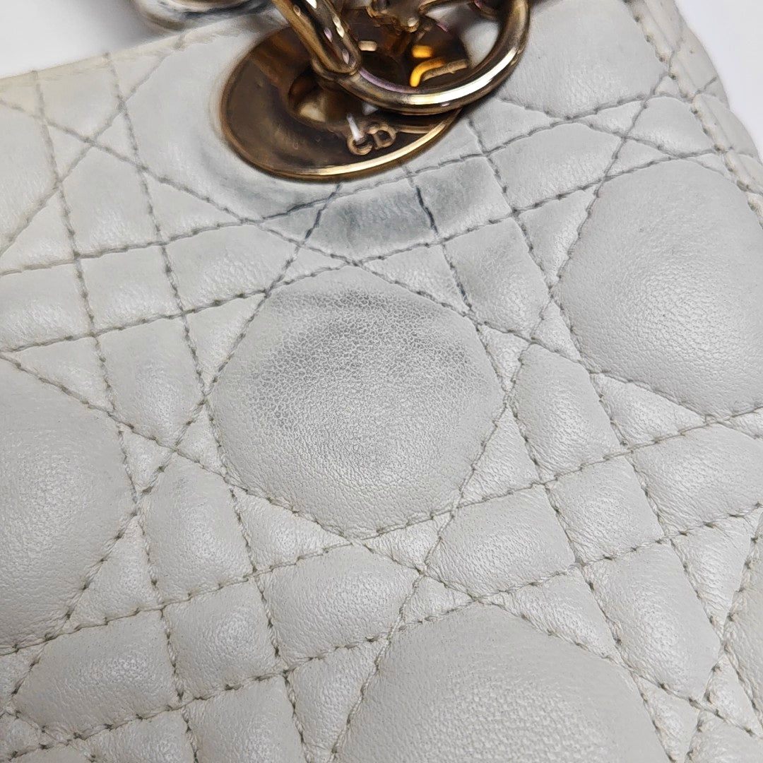 Lady Dior Cannage Lambskin White