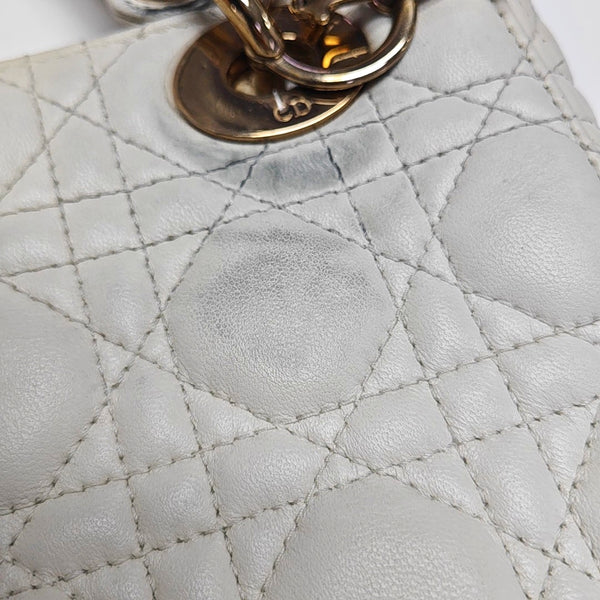 Lady Dior Cannage Lambskin White