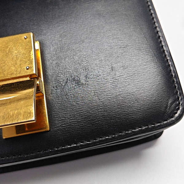Authenticated pre-owned  CLASSIC BOX Mini Calfskin Black - Shoulder Bag at Looply