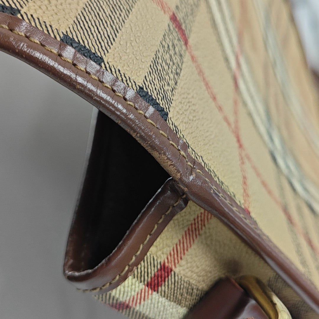 Coated Canvas Shoulder Bag Beige