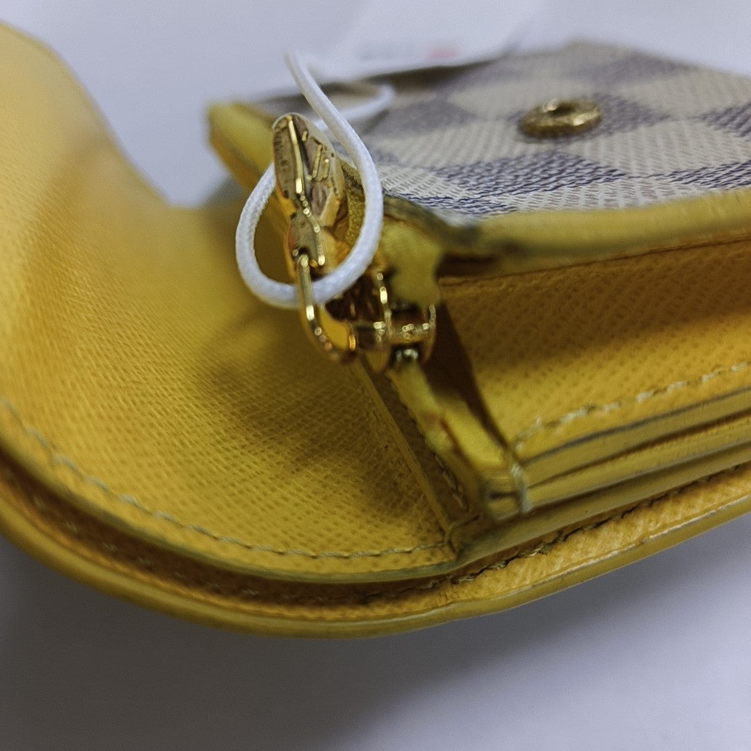 ZOE Damier Azur Coated Canvas White Wallet