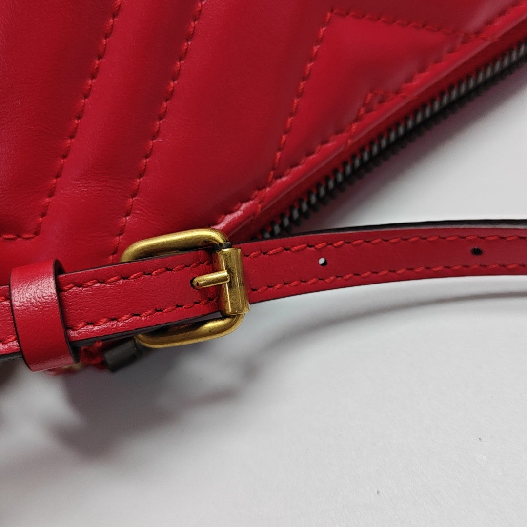 GG Marmont Small Quilted Calfskin Red
