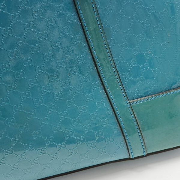 Monogram Patent Leather Shoulder Bag Blue
