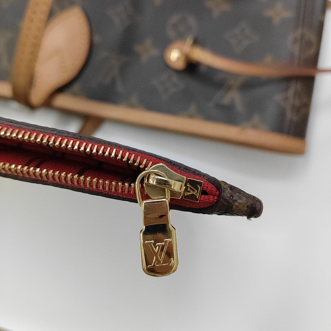 NEVERFULL MM Monogram Coated Canvas Brown