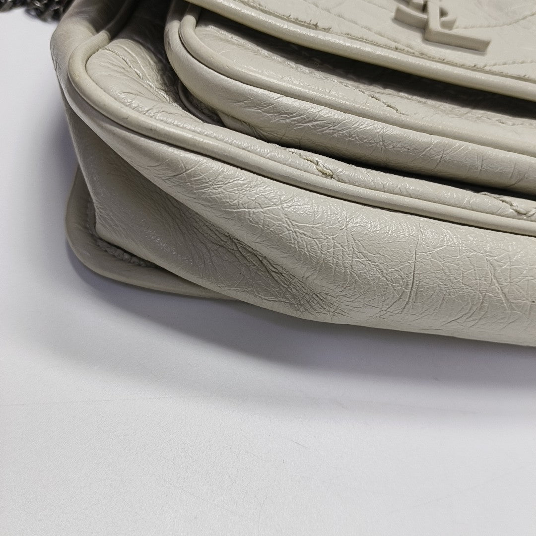 NIKI Small Chevron Calfskin Gray