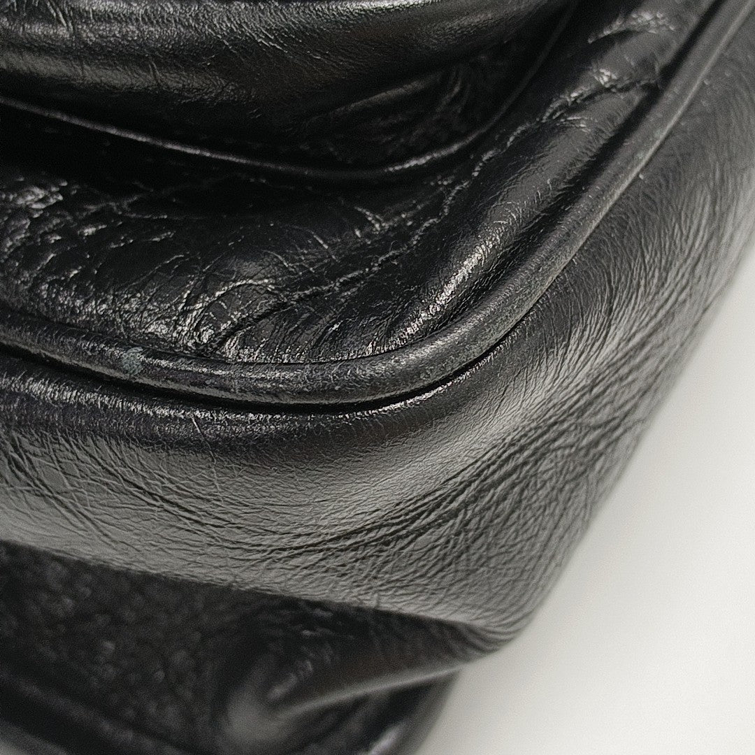 NIKI Medium Chevron Calfskin Black