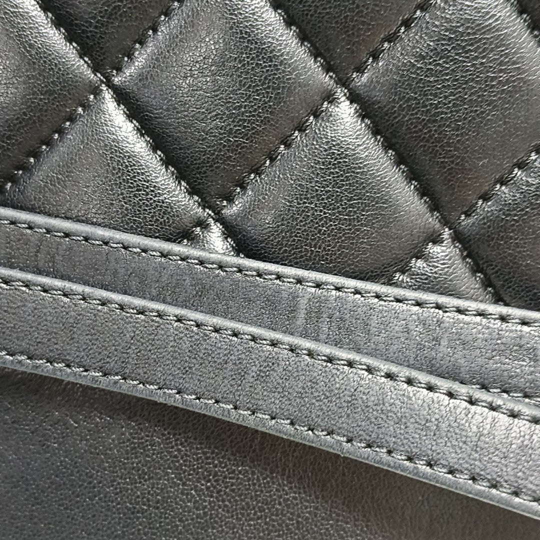 Quilted Lambskin Tote Bag Black