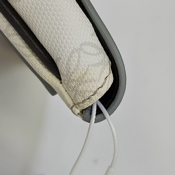 Monogram Coated Canvas Clutch White