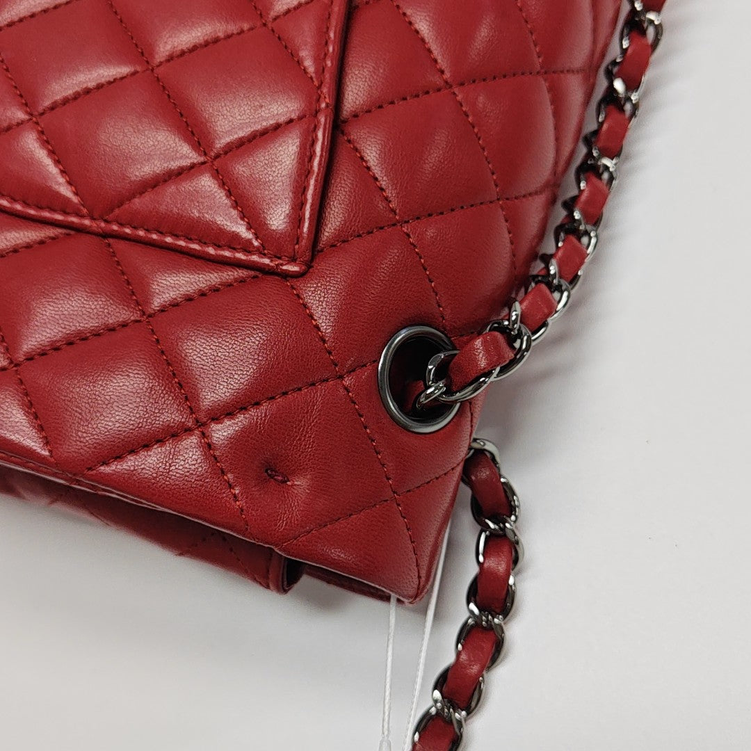 CLASSIC FLAP Medium Quilted Lambskin Red
