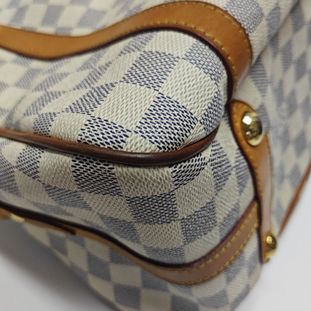 STRESA Damier Azur Coated Canvas White