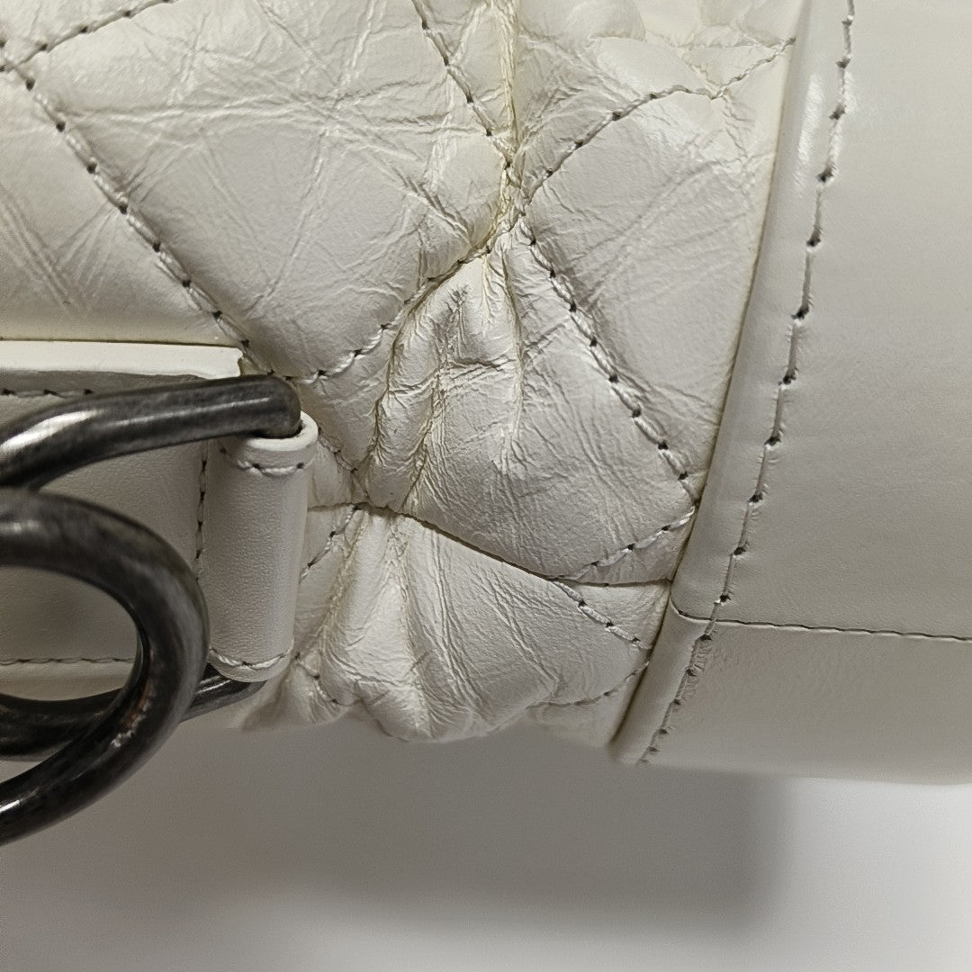 GABRIELLE Mini Quilted Calfskin White