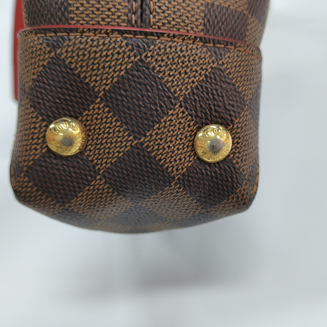 CAÏSSA Damier Ebene Coated Canvas Brown