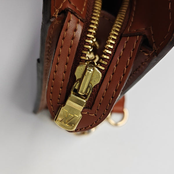 Monogram Coated Canvas Top Handle Bag Brown