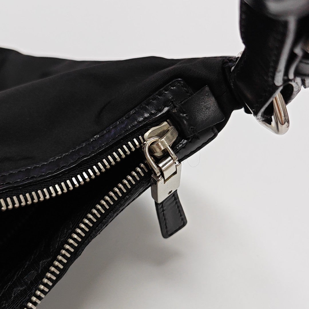Nylon Top Handle Bag Black