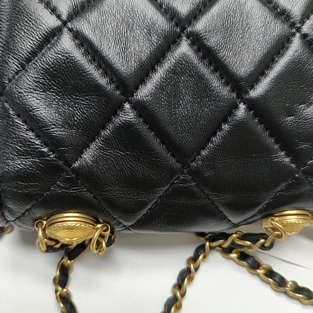 BIJOUX FLAP Quilted Lambskin Black
