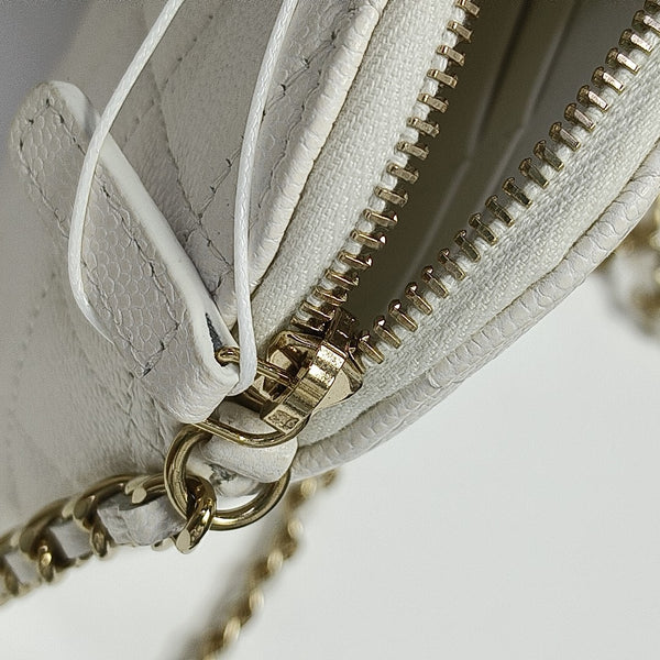 Quilted Grained Calfskin White