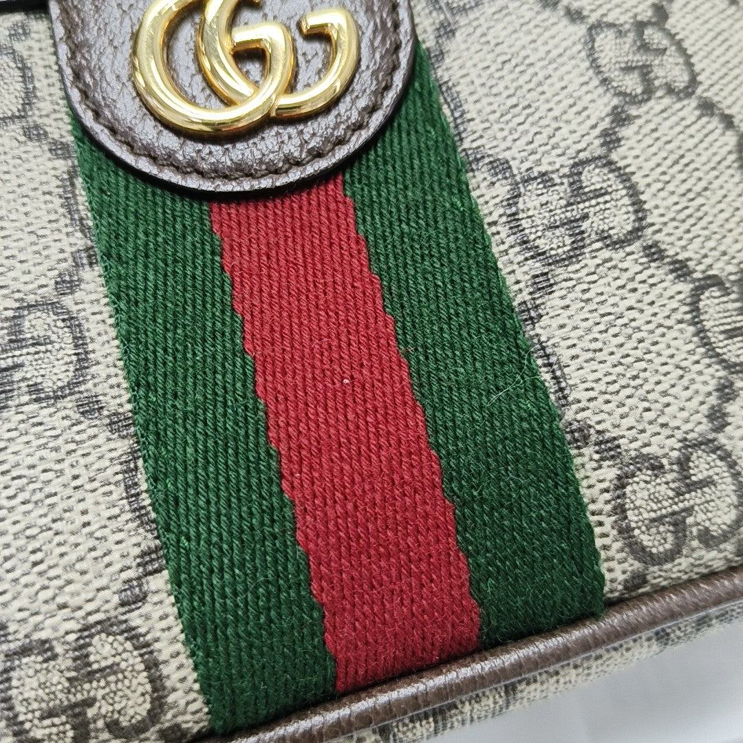 Coated Canvas Shoulder Bag Brown