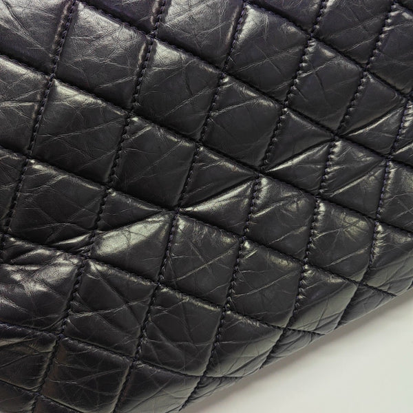 Quilted Calfskin Tote Bag Large Purple