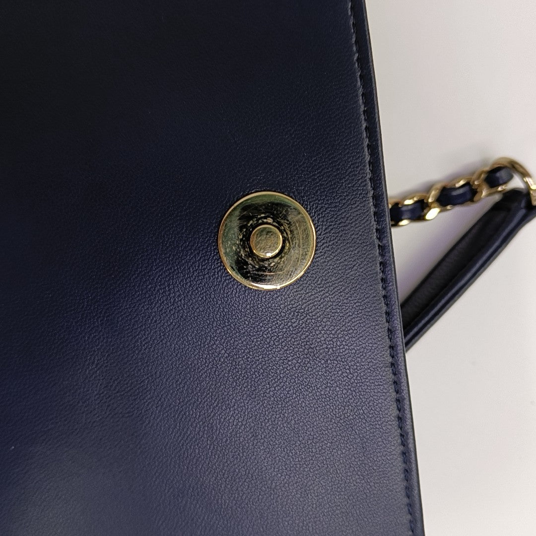 CC MANIA Quilted Lambskin Blue