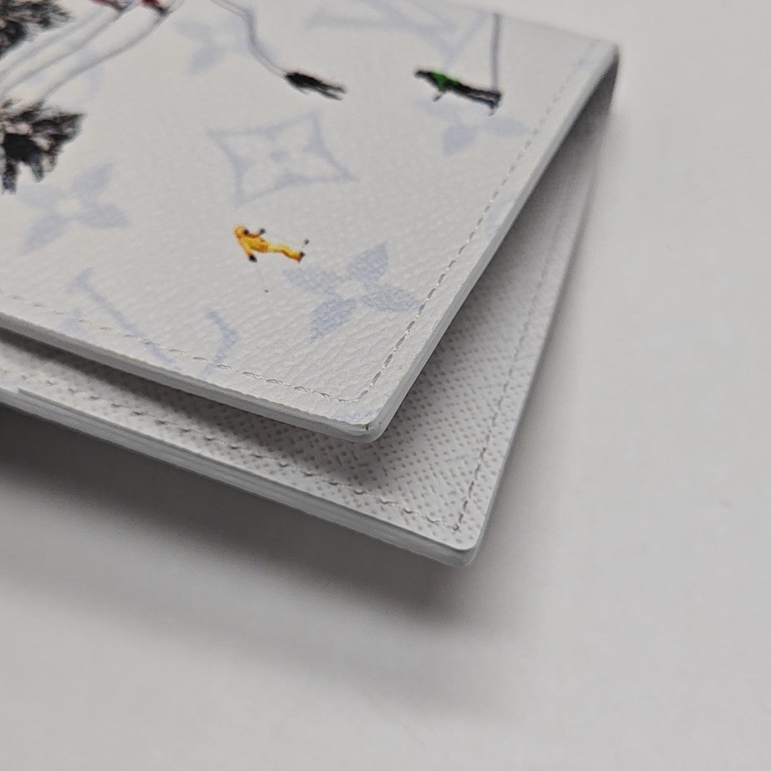 Coated Canvas Card Holder White