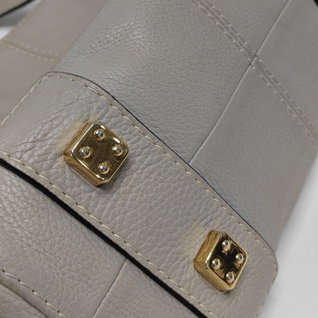 Calfskin Top Handle Bag Beige
