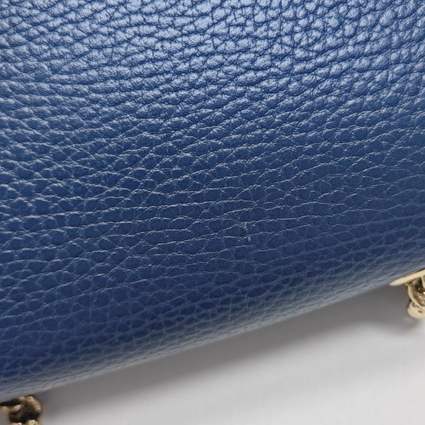 Interlocking G Small Calfskin Blue