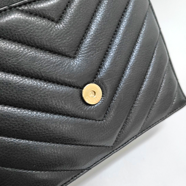 Chevron, Quilted Calfskin Black
