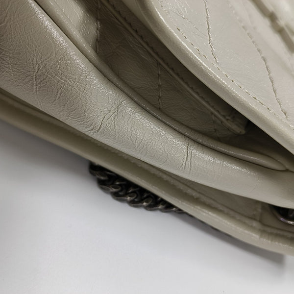 NIKI Small Chevron Calfskin White