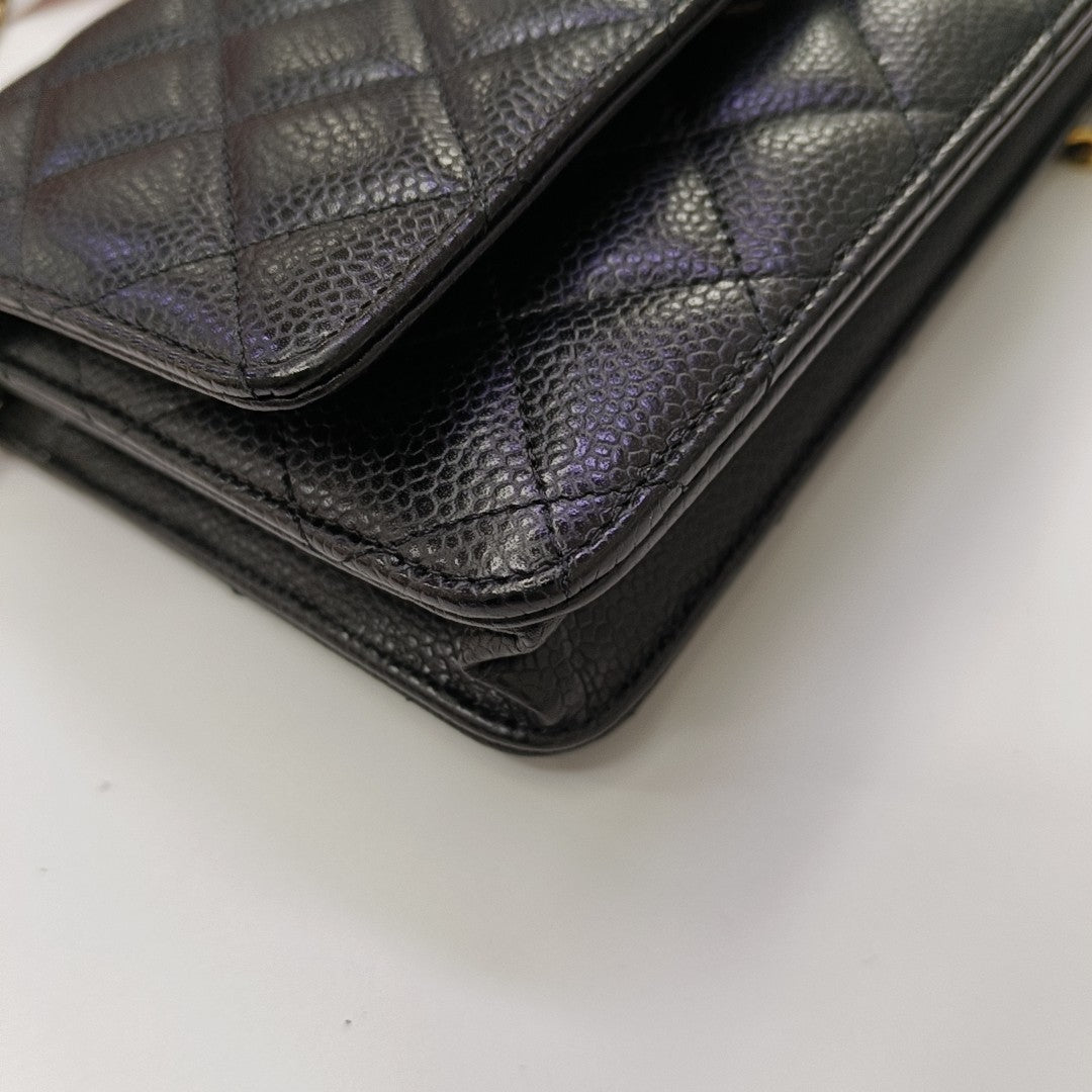 WOC Quilted Grained Calfskin Black