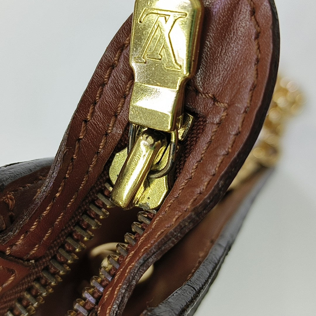 Monogram Coated Canvas Clutch Brown