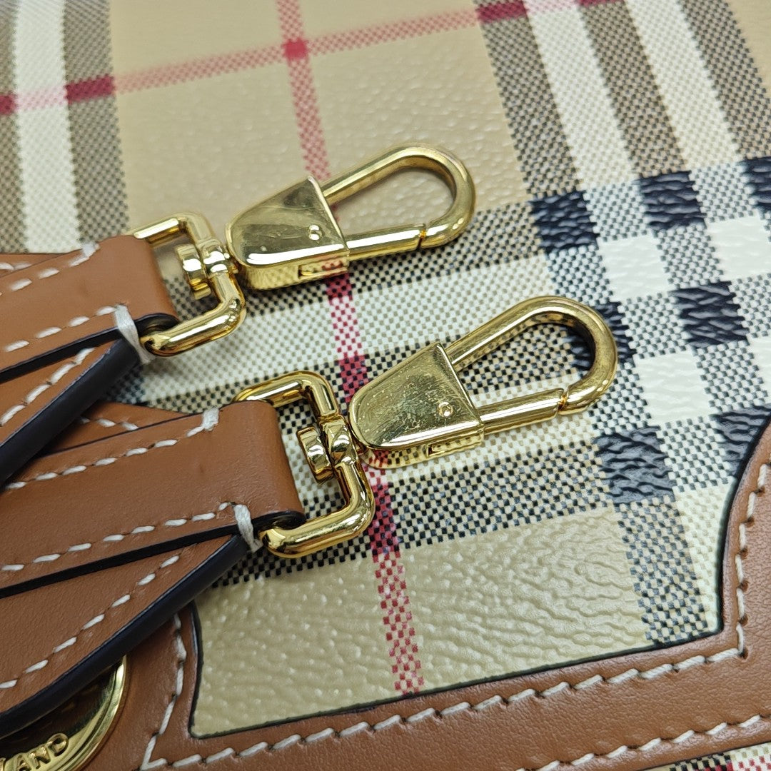 Coated Canvas Shoulder Bag Beige
