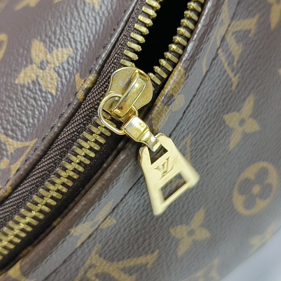 Monogram Coated Canvas Backpack Brown