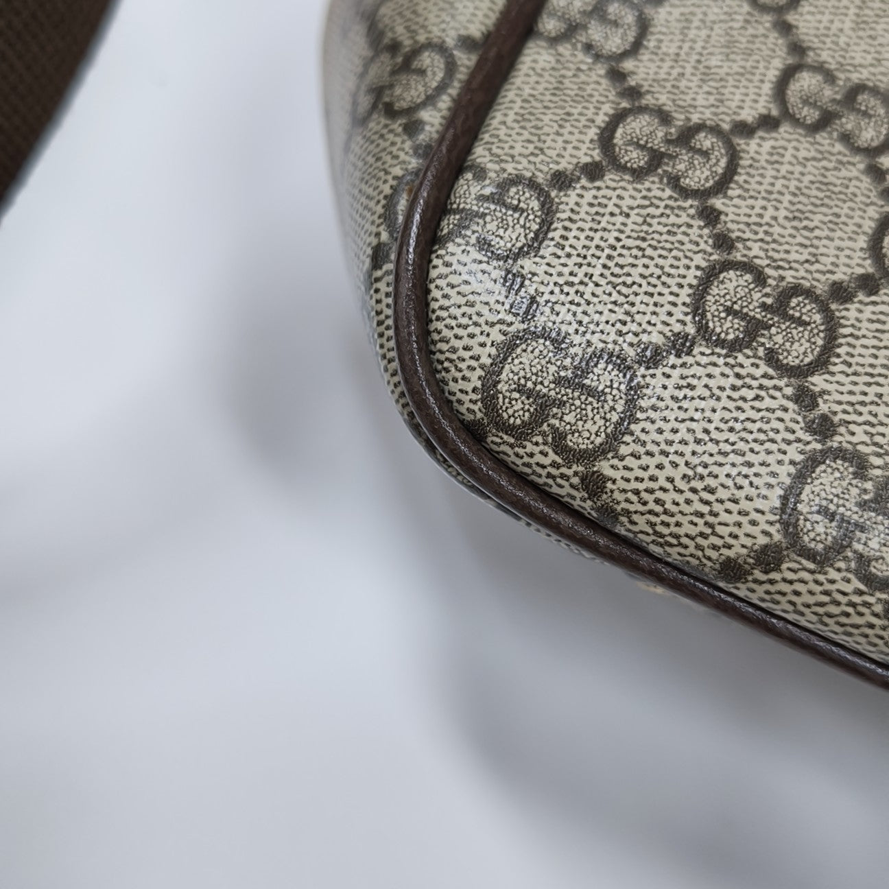 Ophidia Small Monogram Coated Canvas Beige
