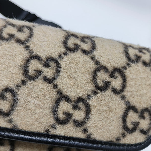Monogram Wool Belt Bag Beige